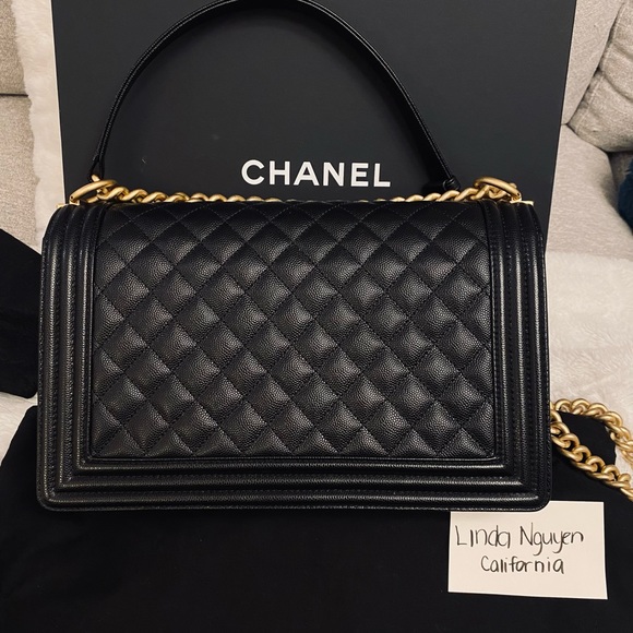 Chanel Boy Bag in Quilted Caviar Black with GHW - Picture 3 of 12